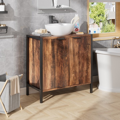 Rustic brown bathroom - brown,