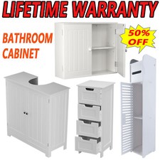 White Bathroom Bedroom Cabinet